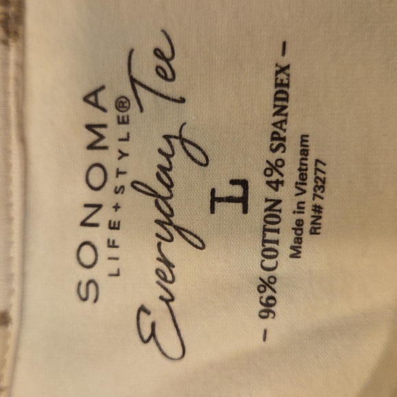 Sonoma Jewel Neck Vintage Print Top in Size Large - Picture 2 of 10